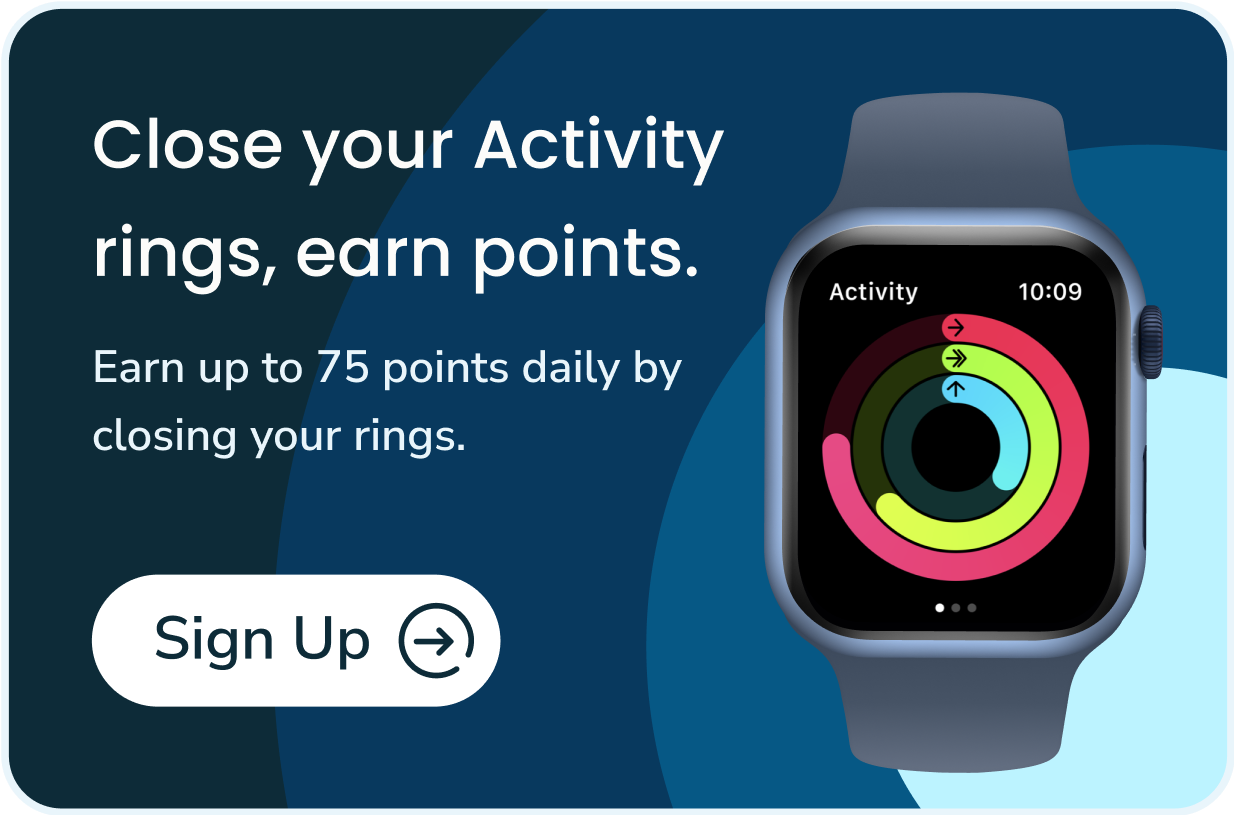 Display of Apple watch with Close your activity rings.